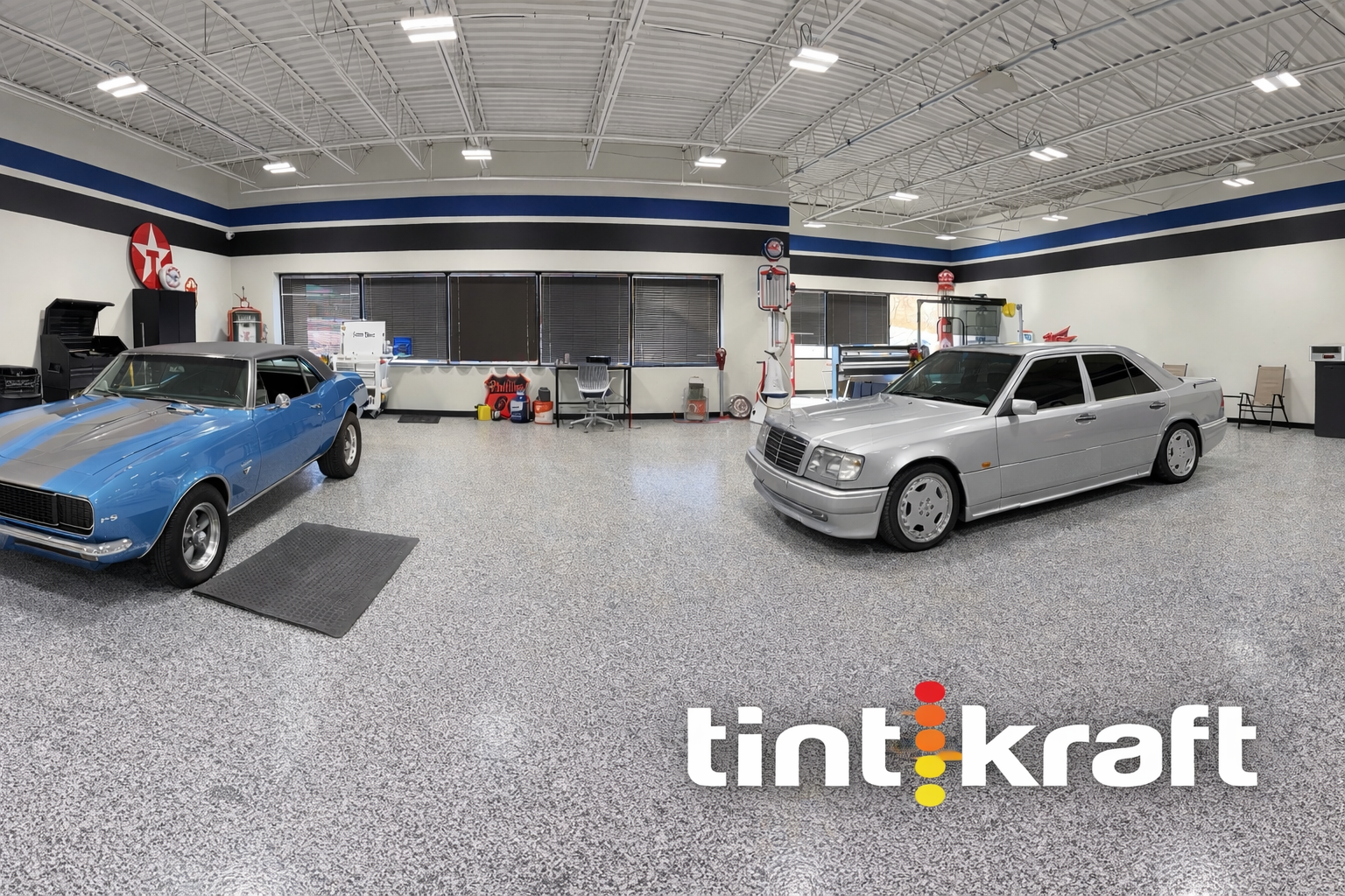 Vehicle inside the Eden Prairie shop